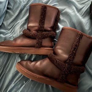 Brown leather uggs